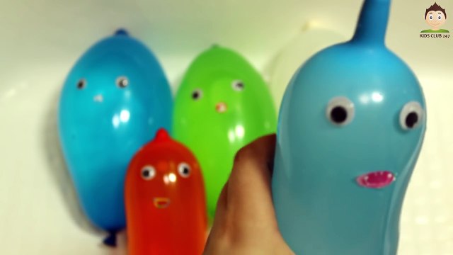 5 Eyes Face Color Wet Balloons | New Learn Colours Water Balloon Compilation Nursery Rhymes