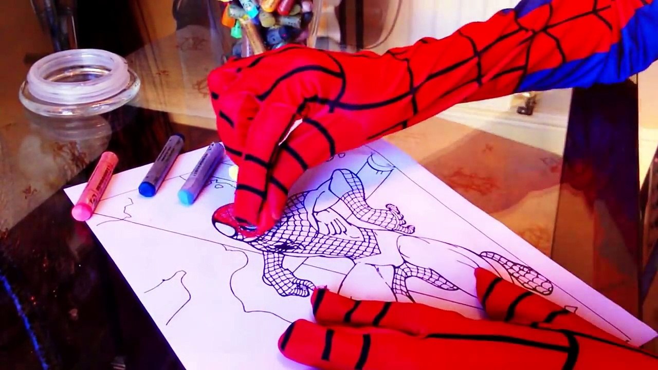 spiderman drawing challenge colouring with spiderman in real life