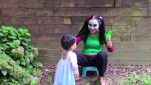 Frozen Elsa POOP PRANK! w/ Spiderman vs Bad Baby Joker Girl Balloons - Superheroes in Real