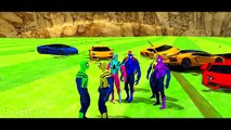 COLORES Lamborghini y Coches de Policía en Problemas! Rimas y Spiderman dibujos animados Para los Niños w
