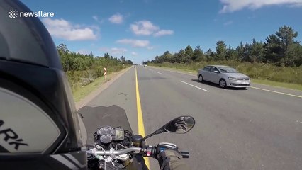 Terrifying motorbike smash caught on camera