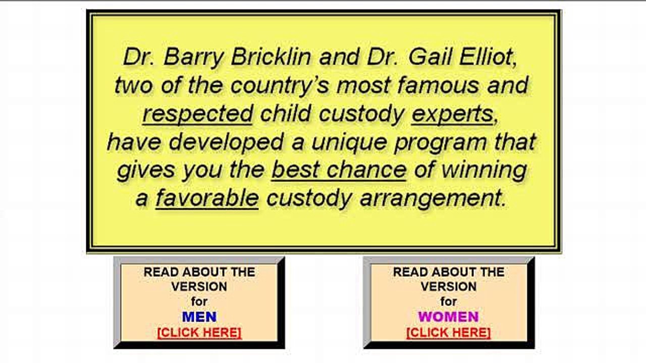 Child Custody Strategies-men's & Women's Deluxe Packages