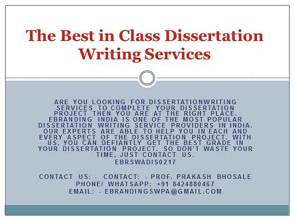 The Best in Class Dissertation Writing Services