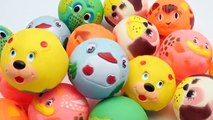 Learn Colours with Smiley Face Rubber Balls! Play Doh Surprise Fun Learning Contest!