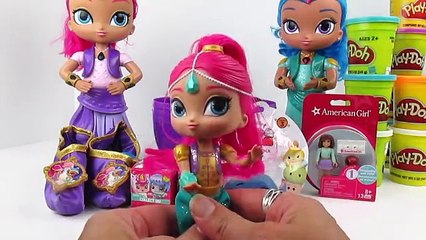 SHIMMER AND SHINE!! Logo Play-Doh Surprise Egg! HUGE! Talking Shimmer & Shine DOLLS! Stop Motion!!