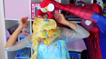 Spiderman vs venom vs frozen elsa! elsa saves kidnapped spidey! superhero fun in real life