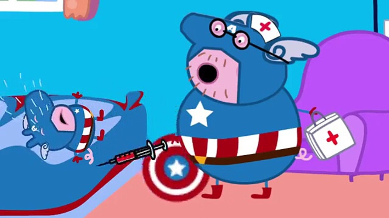 Peppa pig George Crying bee stung Doctor treats Parody Finger Family
