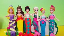 PLAY DOH Sparkle dresses Disney Princesses Magiclip dolls Elsa Anna Cinderella Glitter Gli