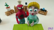 Minion Baby Care Elsa Frozen Stop Motion PlAy DOh Animation Fun Spiderman Movie Clips