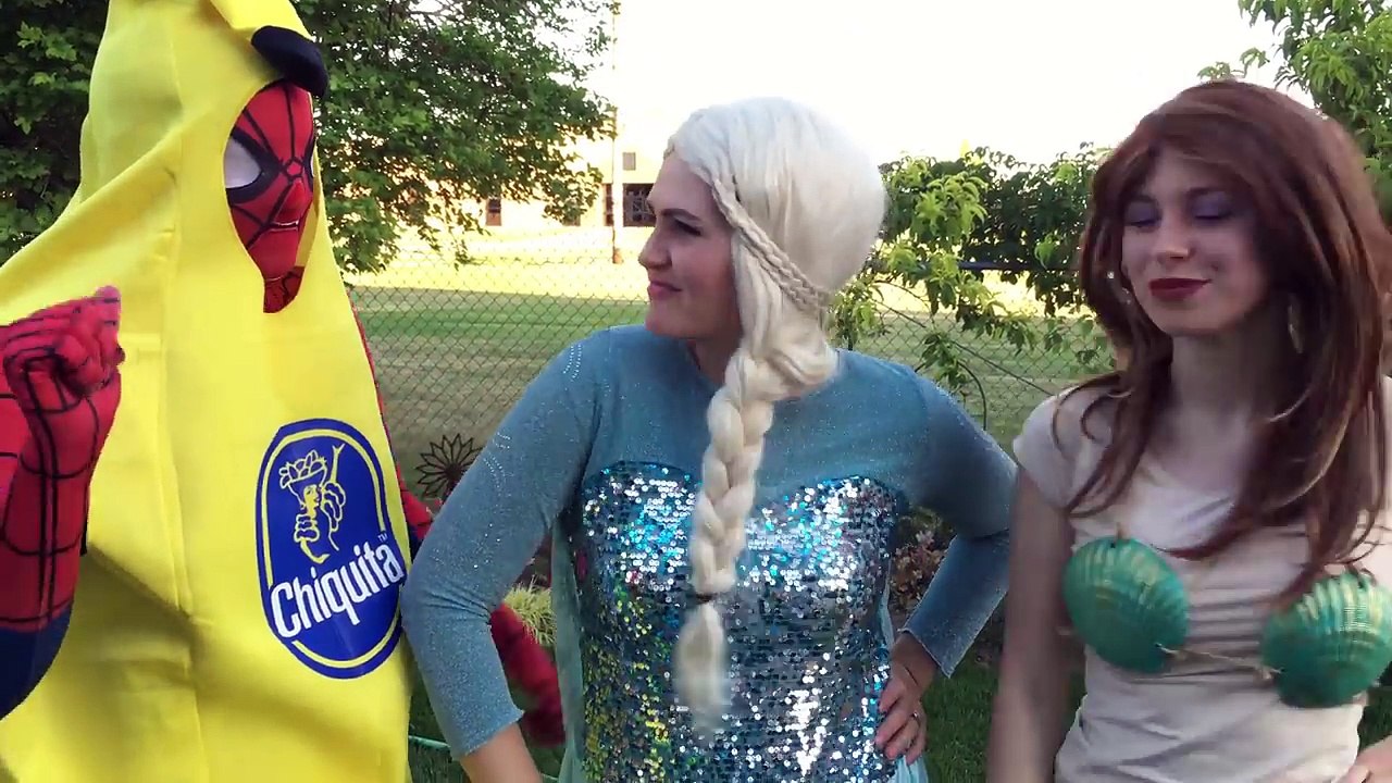 Spiderman Banana Prank vs Maleficent Monkey Superhero Kids In Real Life