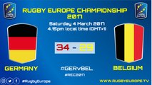 REPLAY GERMANY / BELGIUM - RUGBY EUROPE CHAMPIONSHIP 2017