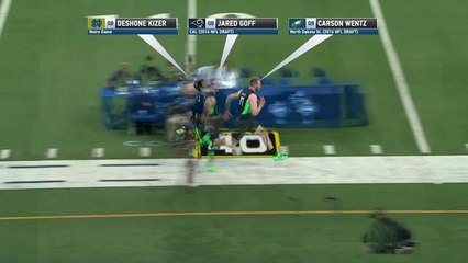 Simulcam: Kizer vs. Goff vs. Wentz 40-yard dash