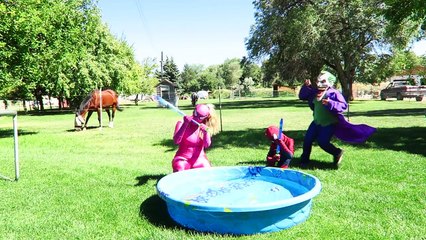 Spider-Man Poo Frozen Elsa vs JOKER Poo Prank! Pink Spidergirl Superman Funny Superhero In Real Life