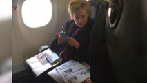 Hillary Clinton Spotted Reading Pence Private Email Headline