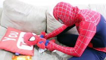 Spiderman, Frozen Elsa & Spiderbaby - Spiderbaby Pees on Spiderman Face Real Life Superher