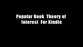 Popular Book  Theory of Interest  For Kindle