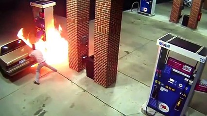 A man tries to kill a spider with the lighter and sends to focus the gas