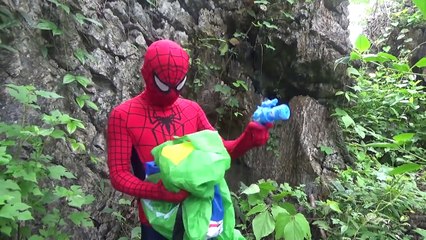 Spider-Man vs Dinosaurs w/ Batman Giant T-rex Hulk Captain ! Superhero in Real Life