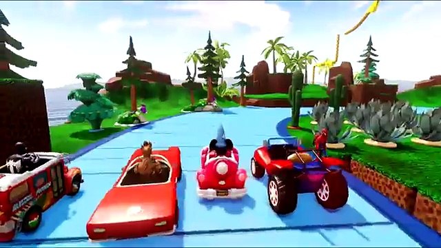 Mickey Mouse Meets Groot + Spiderman and Black Spider-man - Fun Playtime Disney Cars