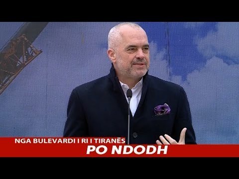 Report TV - Bulevardi i ri i Tiranës, Rama e Veliaj vendosin pllakën e parë