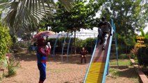 Spiderman vs frozen Elsa electric shock/Anna rescue evil joker/Spiderman and Batman using