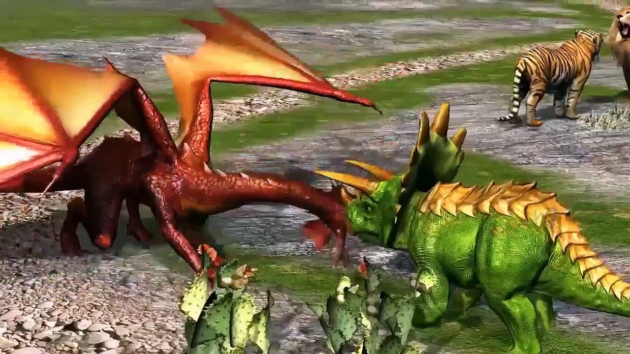 Spiderman Gorilla Vs Dinosaur Fight Lion Bear Tiger Elephant Cartoon Dinosaurs Cartoons fo