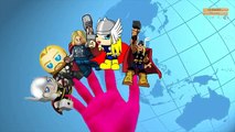 Finger Family Children Nursery Rhymes Spiderman Ironman Thor Cartoons | Hulk Finger Family