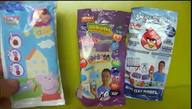 Clay Buddies Surprise figures Peppa Pig, Moshi Monsters, Angry Birds - Play-doh fun