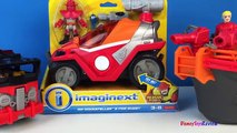 IMAGINEXT RESCUE HEROES FIRE BOAT RIP ROCKEFELLER & FIRE BUGGY FIRE TRUCK WITH MERMAID ARI