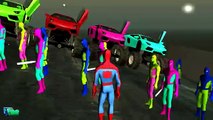 COLORES BUS CAMIÓN en Spiderman Coches de dibujos animados con canciones infantiles Niños Canciones