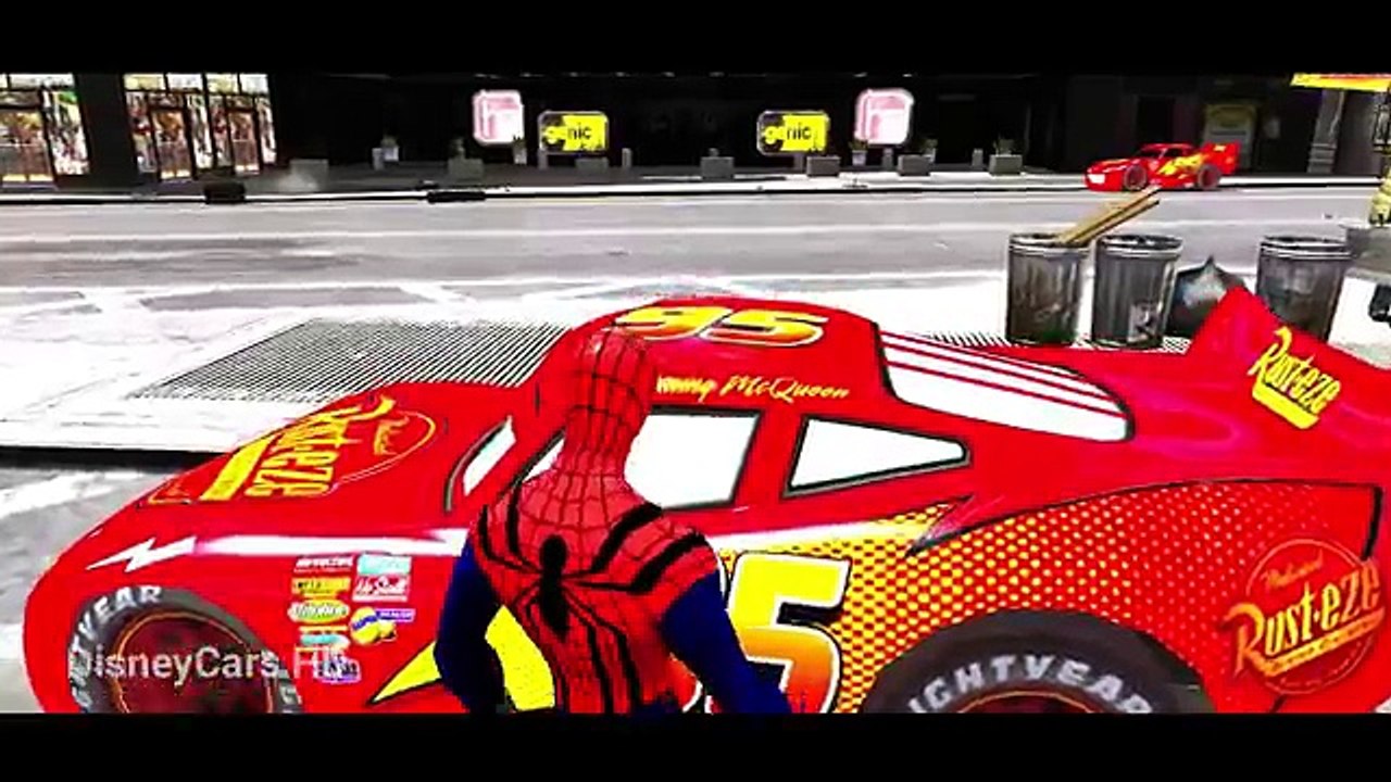 SPIDERMAN : Amazing Spider man Lightning McQueen ! Disney Cars for Kids Nursery Rhymes Son