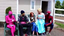 Frozen Elsa & Anna MAKEUP DISASTER! w/ Spiderman, Kristoff, Pink Spidergirl, Maleficent &