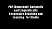 PDF [Download]  Culturally and Linguistically Responsive Teaching and Learning  For Kindle