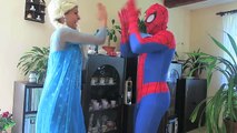 Spiderman & Frozen Elsa Vs Bubble Gum Joker Prank Vs T-Rex! Funny Superheroes :)