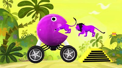 Learn Colors - Packman Eating Surprise king Lion - Cartoon For Kids packman kids