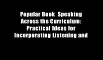 Popular Book  Speaking Across the Curriculum: Practical Ideas for Incorporating Listening and
