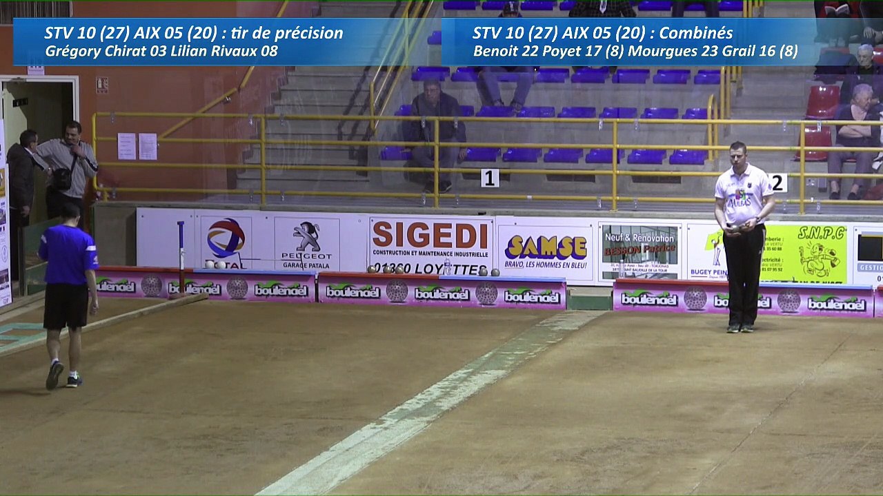 Second tour, second tir de precision, demi-finale retour, Saint-Vulbas contre Aix-les-Bains, Sport Boules, saison 2016/2017