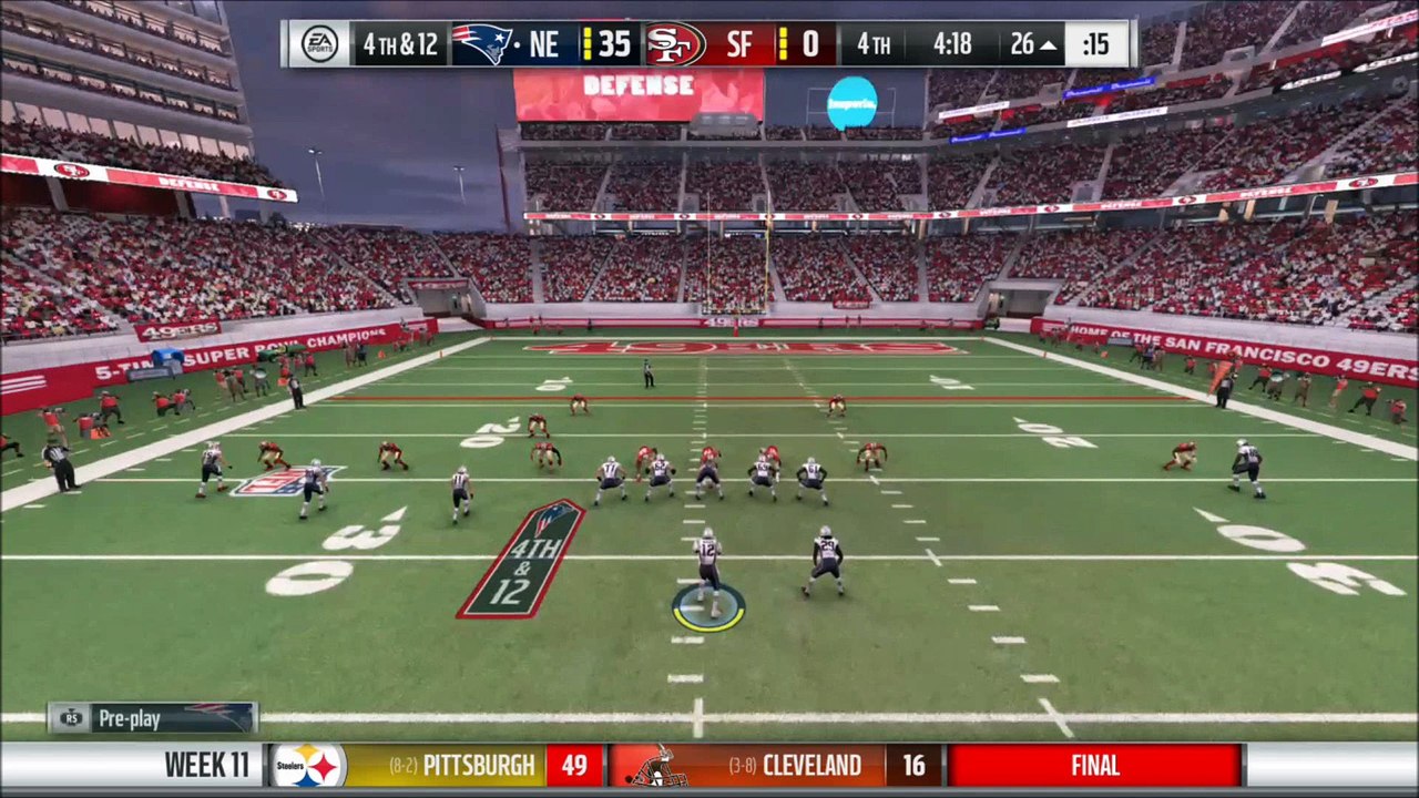 TD Hogan vs San Francisco Madden NFL 17