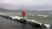 Big waves and strong winds batter Irish coast