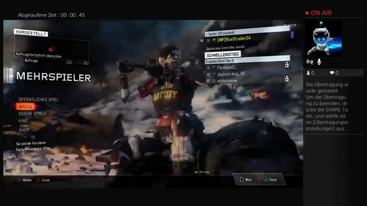 PS4-Live-Übertragung Black Ops 3