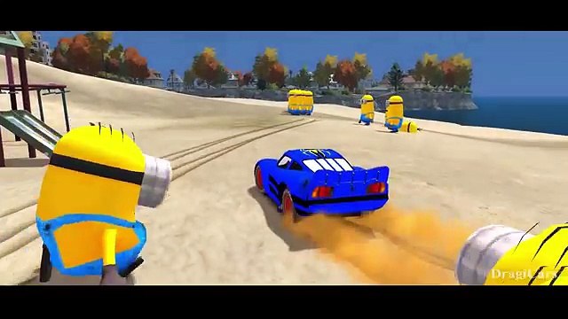 Blue Spiderman and His Blue Spiderman McQueen Cars Smash Minions | Nursery Rhymes Kids Son