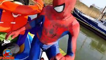 SPIDERMAN Barco! w/ Mal Bromista Pirata Congelado Elsa Spiderbaby Hulk Barco Superhéroe de Vídeo en Re