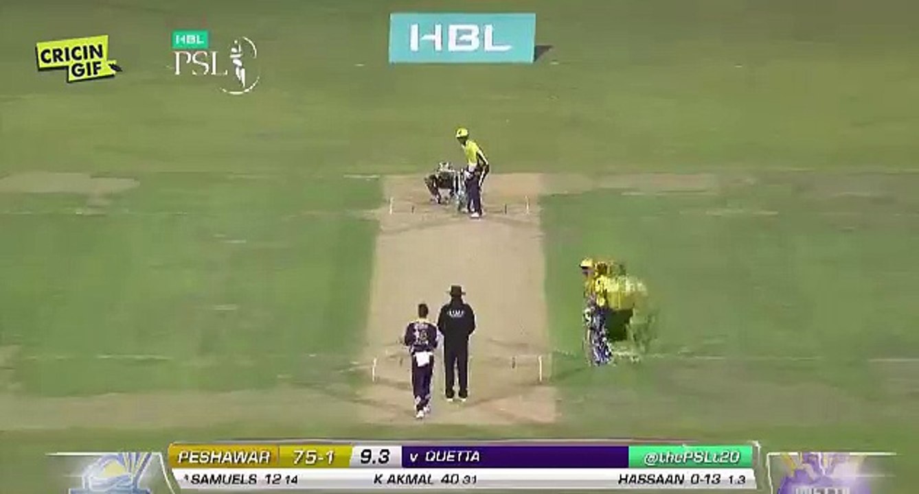 Peshawar Zalmi vs Quetta Gladiators 9.4 SIX Hasan Khan to Marlon Samuels PSL Final