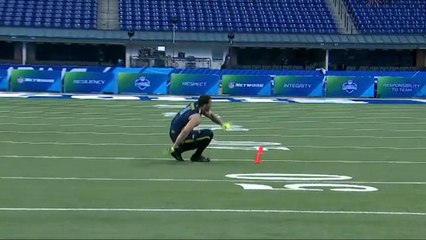 Tashawn Bower somersaults and recovers cleanly in drill