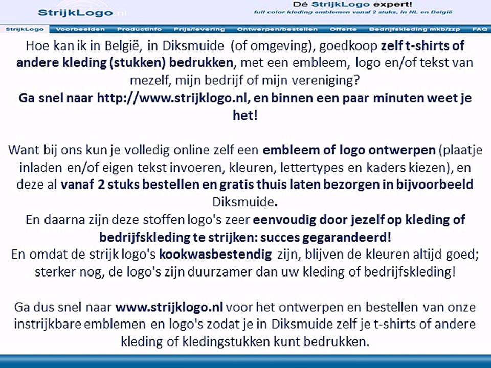 Zelf kleding bedrukken Diksmuide