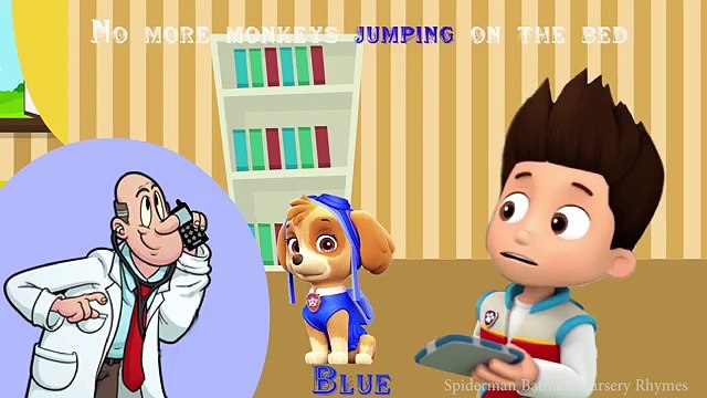 Skye from Paw Patrol Jumping on the Bed - Five Little Paw Patrol Jumping on the Bed Nursery Rhymes