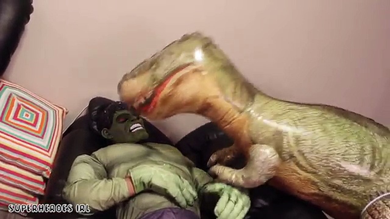 Hulk vs T-Rex - Hulk Turns into T-Rex - Fun Superhero Movie In Real Life