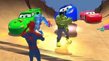 Disney Pixar Cars LIGHTNING MCQUEEN COLORS Epic Party & Spiderman Colors Hulk Colors Nursery Rhymes