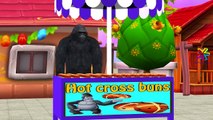 King Kong Hot Cross Buns Children Nursery Rhymes | King Kong Cartoons Hot Cross Buns Rhymes