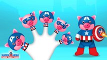 Peppa pig Iron Man Super Heroes FINGER FAMILY SONG ♥Toy Nursery Rhyme♥ Lyrics & MORE Kids